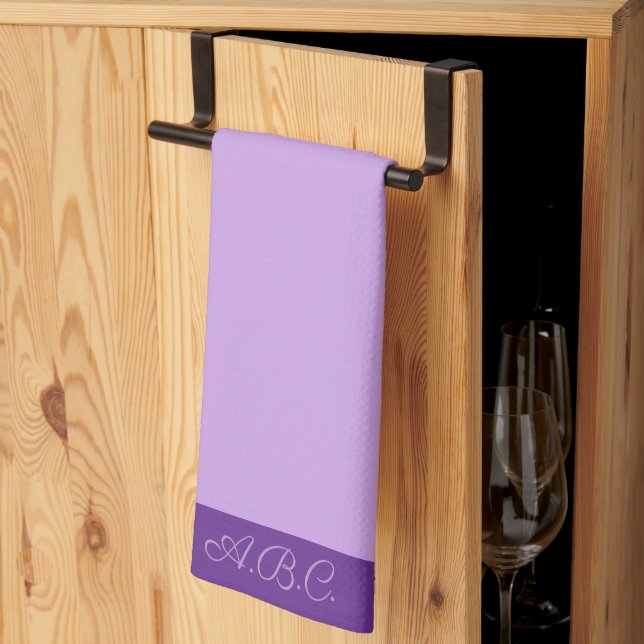 Luscious Lavender Monogram Kitchen Towel (Thirds Fold)