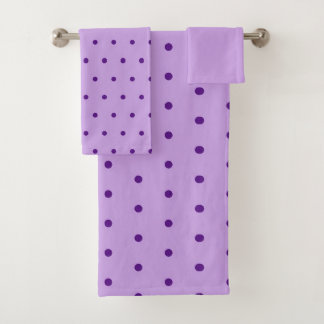 Luscious Lavender Purple Polka Dots Lilac Bath Towel Set