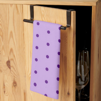 Luscious Lavender Purple Polka Dots Lilac Kitchen Towel