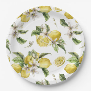 Luscious Lemons and Greenery  Paper Plate