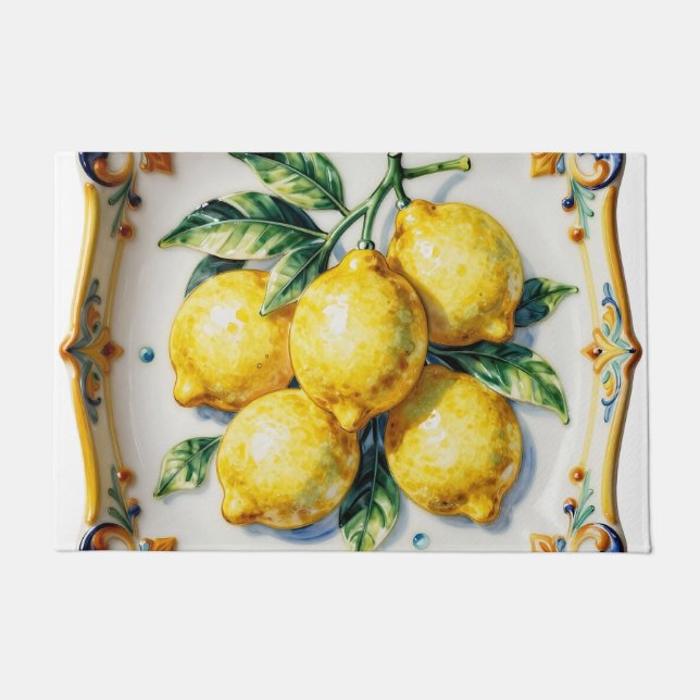 Luscious Lemons Ceramic Vibrant Italian  Doormat (Front)