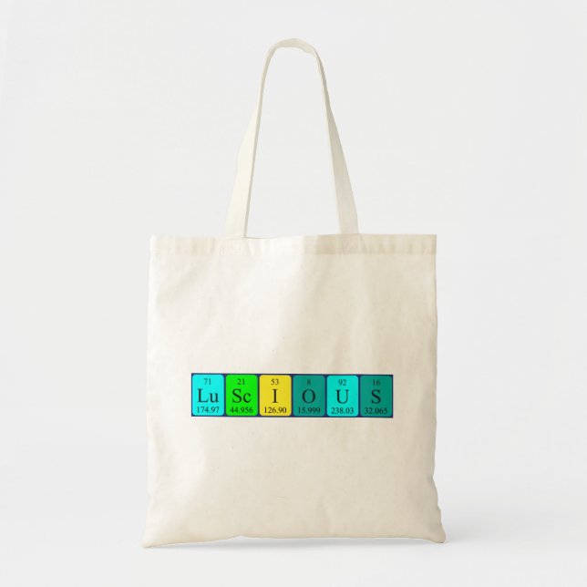 Luscious periodic table word tote bag (Front)