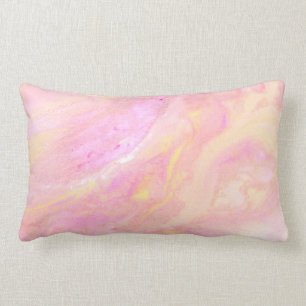 *~* Luscious Pink  Abstract Marble Iridescent Lumbar Pillow