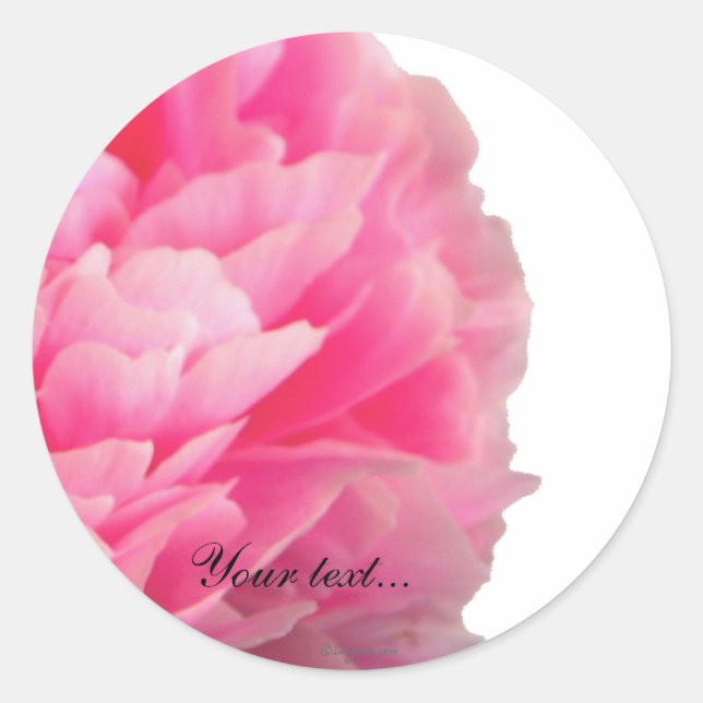 Luscious Pink Peony Custom Envelope Seals (Front)