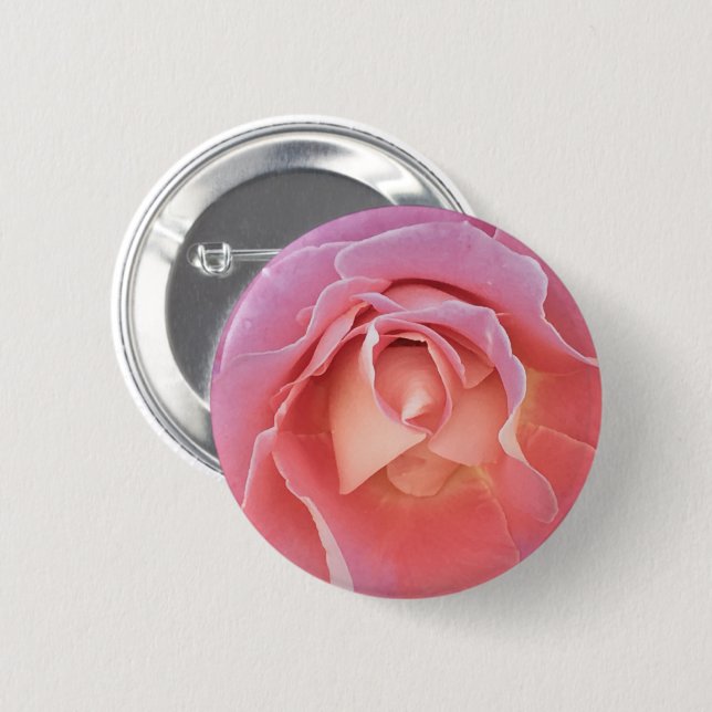 Luscious Pink Rose 2 Inch Round Button (Front & Back)
