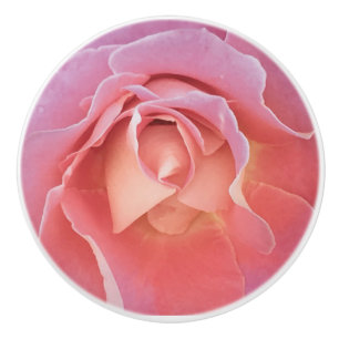 Luscious Pink Rose Ceramic Knob