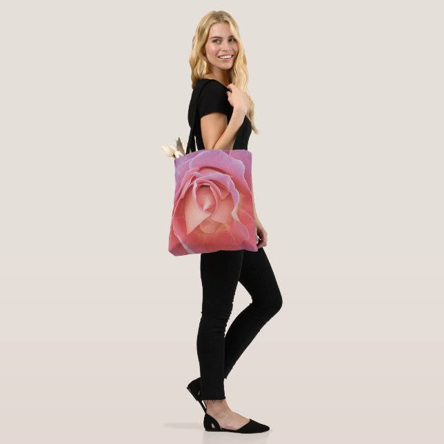 Luscious Pink Rose Tote Bag (On Model)