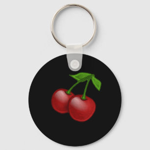 Luscious Retro Cherries Keychain