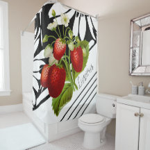 Luscious Strawberries on Black and White Graphic