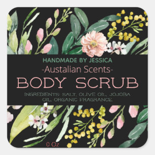 Lush Australian Floral Bath Body Scrub Butter Soap Square Sticker