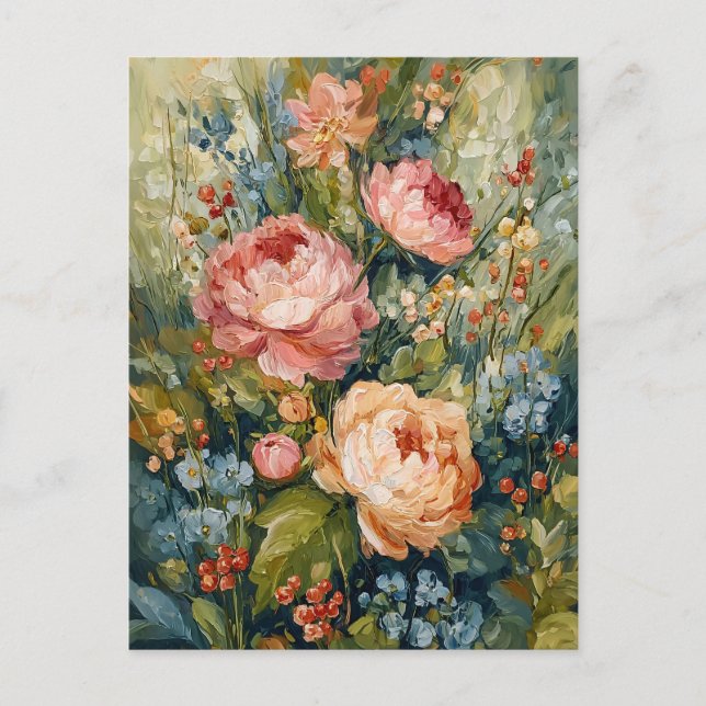Lush Blooming Floral Arrangement Postcard (Front)