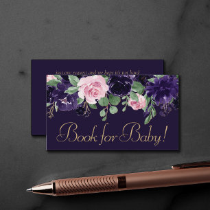 Lush Blossom   Purple and Pink Rose Book Request Enclosure Card