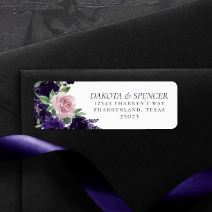 Lush Blossoms   Pink and Purple Floral Address
