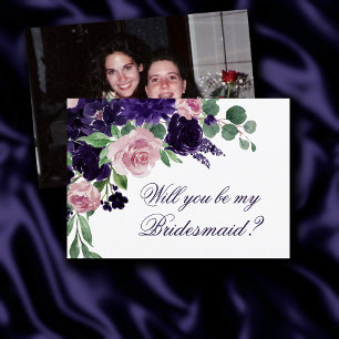 Lush Blossoms   Pink and Purple Floral Photo Ask Invitation