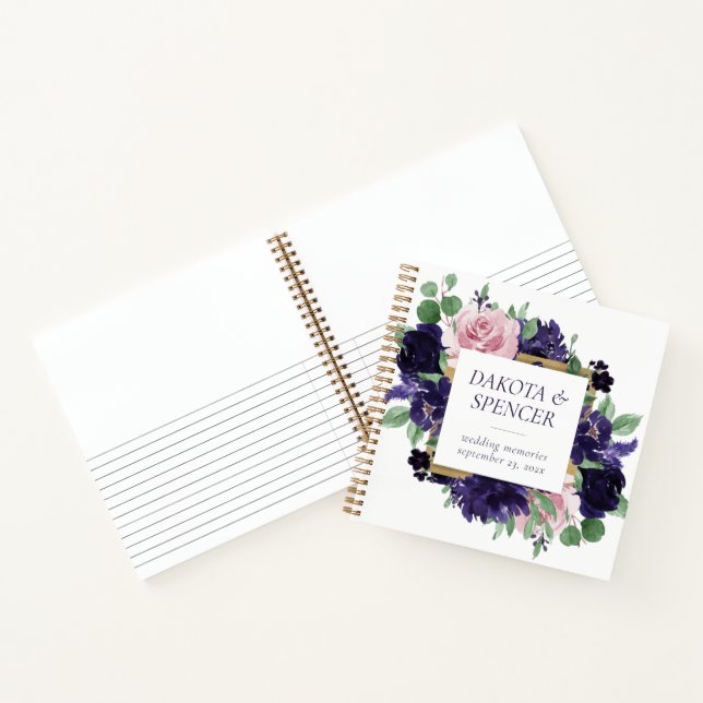 Lush Blossoms | Purple and Pink Photo Guest Book (Inside)