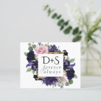 Lush Blossoms | Purple and Pink Rose Save the Date