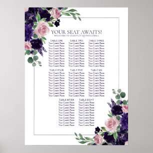 Lush Blossoms   Purple and Pink Rose Seating Chart