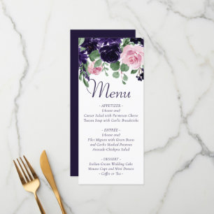Lush Blossoms   Purple and Pink Roses Garland Menu