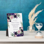 Lush Blossoms | Purple and Pink Roses Keepsake Plaque<br><div class="desc">Playfully eye-catching, yet sophisticated twist on the modern Bohemian rustic chic hand-painted watercolor floral botanical bouquet in luxurious bold purples and pinks with luscious greenery botanical. From the "Boho Bloom" collection, this layout incorporates a rich Bohemian wildflower bouquet with radiant flower blooms and eucalyptus greenery foliage. For other colors, styles,...</div>