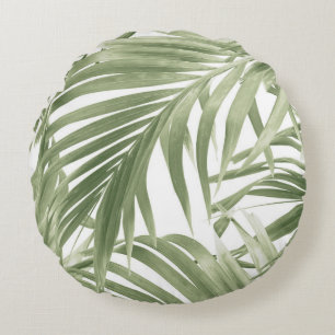 Lush Caribbean Palm Collage #2 #tropical #wall Round Pillow