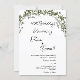 Lush Classic Greenery Wedding Anniversary Invitation