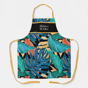 Lush Colourful Tropical Banana Leaf Apron