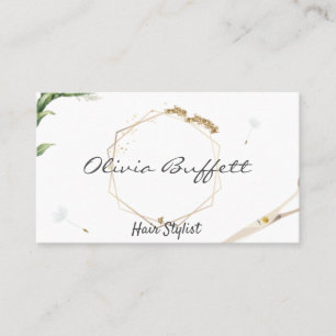 Lush Dandelion Greenery Rose Gold nature Business Card