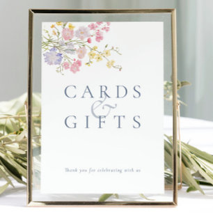 Lush Dusty Blue Script Wedding Tabletop Sign