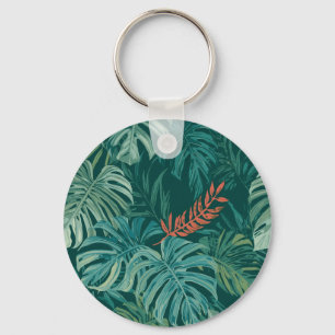 Lush Emerald Jungle Print Keychain