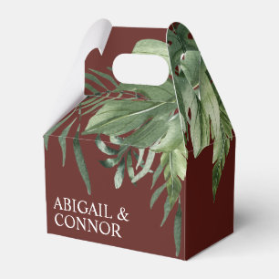 Lush Exotic Tropical Palm Leaves Favor Box