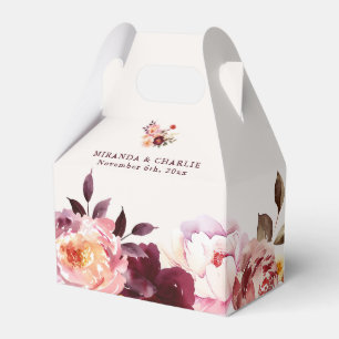Lush Fall Floral Wedding Favor Boxes