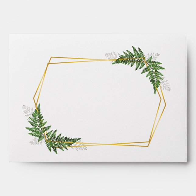 Lush Fern Tropical Botanical Wedding Suite Envelope (Front)