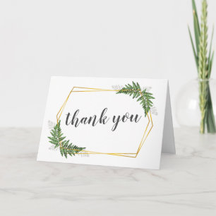 Lush Fern Tropical Botanical Wedding Thank You Card