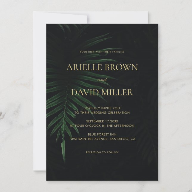 Lush Fern Wedding Invitation (Front)