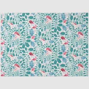 Lush Flamingo Jungle Pattern *Soft Breeze* Tissue Paper