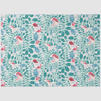 Lush Flamingo Jungle Pattern *Soft Breeze* Tissue Paper