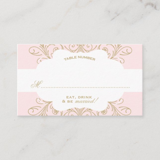 Lush Flourish Place Card blush/gold (Front)