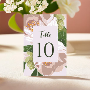 Lush Flower and Greenery Elegant Table Card