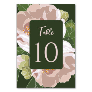 Lush Flower and Greenery Elegant Table Card