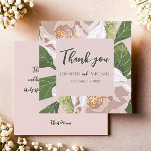 Lush Flower and Greenery Elegant Thank You Card