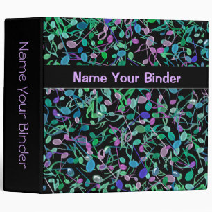Lush Forest Green Music Notes Personalized Binder