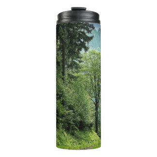 Lush Forest Mountain Path Thermal Tumbler