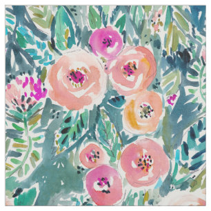 Lush Garden Watercolor Floral Fabric