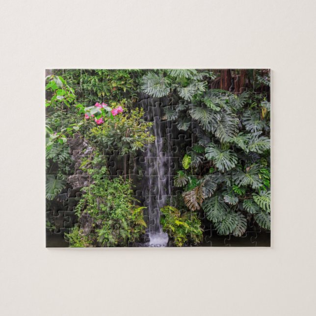 Lush Garden Waterfall, China Jigsaw Puzzle (Horizontal)