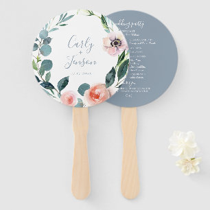 Lush Garden Wreath Wedding Hand Fans