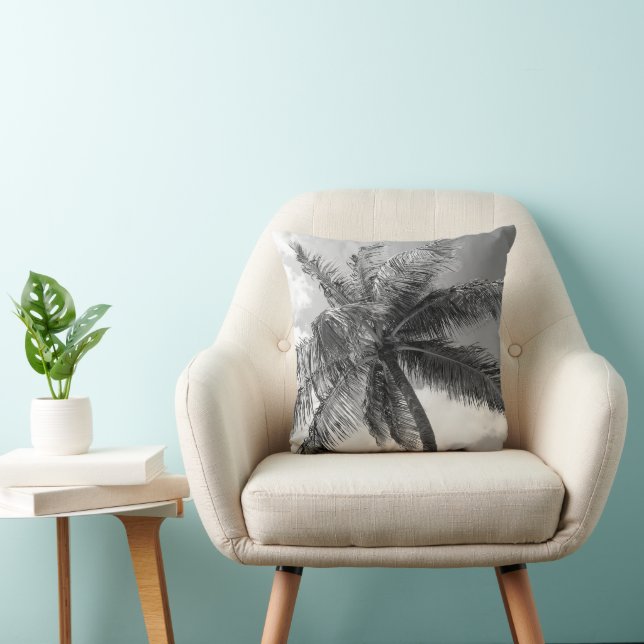 Lush Glam Palm Tree 2 Throw Pillow (Chair)