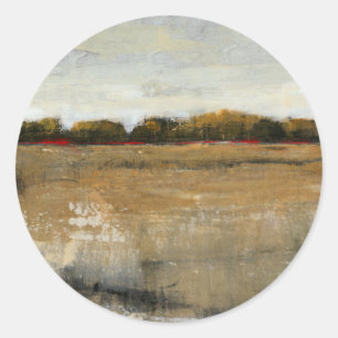 Lush Green Countryside Landscape Classic Round Sticker