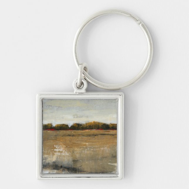 Lush Green Countryside Landscape Keychain (Front)