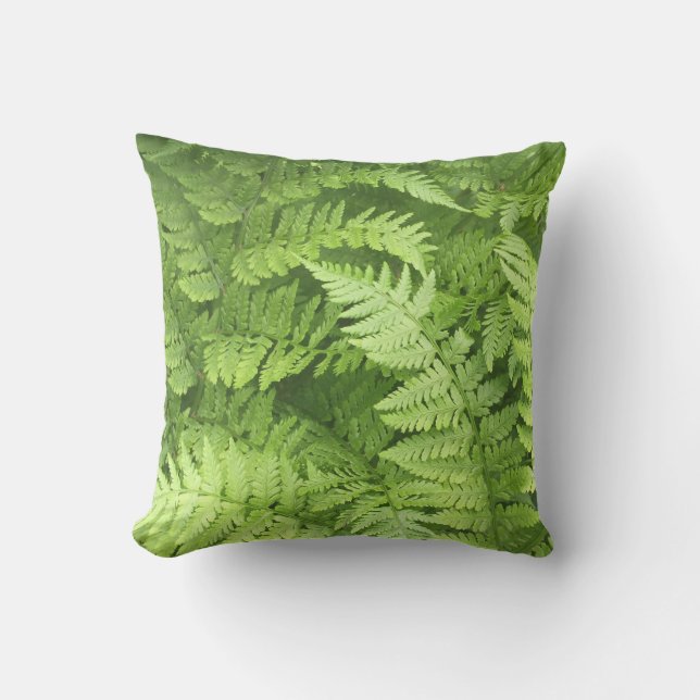 Lush Green Ferns Outdoor Pillow (Front)