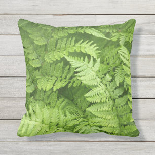 Lush Green Ferns Outdoor Pillow